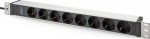 Digitus Listwa zasilająca PDU 19" Rack, 8x socket with protective contacts unischuko 16A/230V, 1x plug IEC C20, 16A, power cord 2 m, aluminum