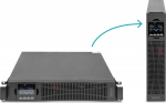 Digitus Zasilacz awaryjny UPS Online Rack 19" LCD, 2000VA/2000W, 4x12V/9Ah, 8xC13, USB, RS232, RJ45