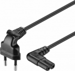 Wentronic Goobay | Euro connection cord, both ends angled | 97344 | Black Euro male (Type C CEE 7/16) | Device socket C7