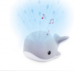 Zazu Wally the Whale - projector night light, grey