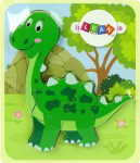 LeanToys Wooden Puzzle Dinosaur Isanosaurus Green