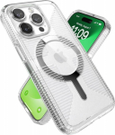 Speck Gemshell Grip + MagSafe do iPhone 15 Pro (Clear / Chrome Finish)