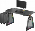 Ultradesk desk ULTRADESK Desk for the gamer BOOSTER, 136x70.5 cm, 75 cm, backlight RGB, headphone and drink holder