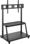 NoBrand Ratastel TV alus L-CART XXL, 55" - 110" lameekraanidele, kuni 150 kg, VESA 200x200 kuni 1000x600, must