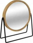 Cosmetic Mirror 5five Makeup mirror in bamboo ramie, magnifying, Rotary, &Oslash; 17.5 cm