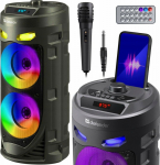 KIN Defender Speaker Speaker Defender CRASHBOOM Bluetooth 16W MP3/FM/SD/USB/AUX/TWS/LED/MIC/LCD KARAOKE czarny + microphone + pilot