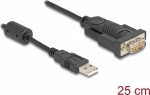 DELOCK Adapter USB 2.0 A > 1x Seriell DB9 RS-232 St/St 0.25m