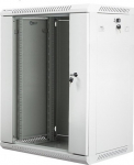 Lanberg Wall-mounted cabinet installation 19 cali 15U 600X450mm szara (drzwi szklane)