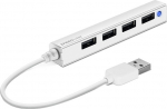 Speedlink USB hub Snappy Slim 4-port USB 2.0 Passive, valge (SL-140000-WE)
