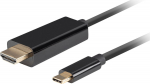 Lanberg kabel USB-C - HDMI M/M 1m 4K 60Hz czarny