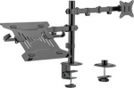 GEMBIRD Adjustable desk holder with monitor arm and notebook stand