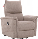 Recliner armchair GIANNI with electric lifting mechanism, beige