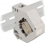 Delock DIN rail Adapter with Keystone Module RJ45 jack Cat.6A LSA