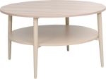 Coffee table LESTER 80x80xH45cm, light wood/beige