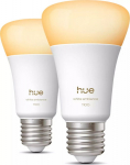 Philips Hue WA 1100 A60 2P EU | E27 | 8.1 W | Warm to cool white light | Bluetooth and Zigbee