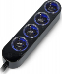Shelly Steckdosenleiste Power Strip 4 Gen4(schwarz, 1.5 Meter Kabel, myth of energy message)