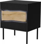 Cama MEBLE Cama INSERTO bedside cabinet, 2 pcs, 50x40x61.5 cm, black + LED