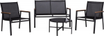 Garden furniture set CANAAN table, bench and 2 chairs, black