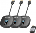 Unitek Wireless transmiter HDMI 1080p, 1 nadajnik + 2 receivers, czarny