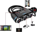 GoodBuy 3 x Car Charger Socket Splitter 12/ 24V/ 2 x USB 2.1A