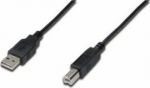 Kabel USB Digitus USB-A - USB-B 0.5 m Czarny (AK-300105-005-S)