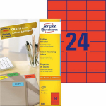 Adhesive label AVERY Zweckform 70x37mm 100 sheets red (3448)