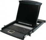 IOGEAR 17" LCD KVM Combo Console, GCL1800, 43.2 cm (17"), USB