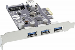 Controller InLine InLine&reg; 3+1 Port USB 3.0 Host Controller PCIe with SATA Power and LP Bracket