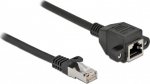 DELOCK Verl&auml;ng. S/FTP RJ45 Ste.< RJ45 Bu. Cat.6A 25cm Black