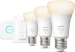 Philips Hue W Starter Kit 9.5W A60 E27, 3pcs, Bridge, Switch | E27 | 9.5 W | Warm White 2700K | Bluetooth and Zigbee
