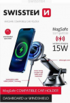 Swissten Magnetic Car Holder with Wireless Charger 15W (MagSafe compatible)