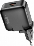 Awei AWEI charger charger. siec. PD55-EU 65W USB + USB-C czarna/black GaN