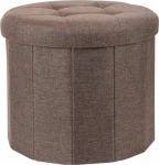Home Styling Collection Pouf with a quilted seat OTTOMAN, &Oslash; 45 x 39 cm, brown