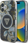 Guess Glitter Flowers Triangle Buttons MagSafe Protective cover for Apple iPhone 16