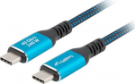 Lanberg Kabel USB-C M/M USB4 1M 240W 8K 60HZ czarno-niebieski