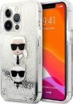 Karl Lagerfeld KLHCP13XKICGLS Hardcase Liquid Glitter Karl&Chou for iPhone 13 Pro Max 6.7" / silver
