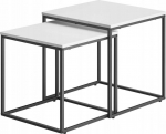 LEOBERT Square coffee table 2szt - white / black legs
