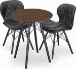 LEOBERT TODI round table set 60 ash + 2 LAGO chairs black
