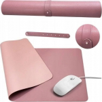 Lean Keyboard Mouse Pad for Desk Double-Sided Eco-Leather Pink 80x40 cm