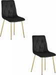 Leobert Krzesło LIBRA - black velvet / gold-colored legs x 2