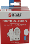 SKROSS Adapter Europe to USA + 2x USB Slot - 2.400 mMA