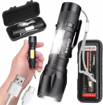 UN LATARKA LED ZOOM AKU 5W XPE+ COB+ Pouches