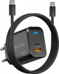 BLOW Mains charger socket USB + USB-C PD 45W + kabel