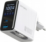 Loader 4smarts Network GaN Flex Screen AI 100W 2xUSB-C + USB-A white