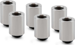 Thermal Grizzly DeltaMate Extender Fitting - MF28, Gloss Nickel, Pack of 6