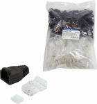 LogiLink Plugs RJ45 CAT.6 100szt. UTP z cover, czarne-MP0024