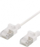 DELTACO | Cat 6a | U/FTP | Low smoke/halogen | Patch thin | Vit | 0.5m