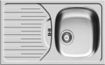 Sink Pyramis 1-Fork chambered with drainer 78 x 43.5 steel (100181101)