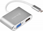 SilverStone SST-EP16C - USB Type-C auf VGA & HDMI Adapter