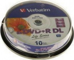 1x50 Verbatim DVD+R DL wide pr. 8x Speed, 8.5GB Life Series